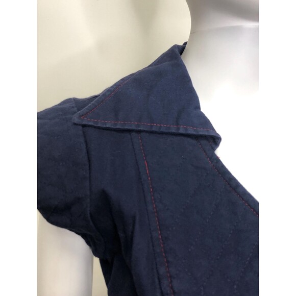 1970s ACT I Quilted Bodice Faux Wrap Dress W/Dagger Collar & Toggle Buttons. XS - Picture 5 of 10